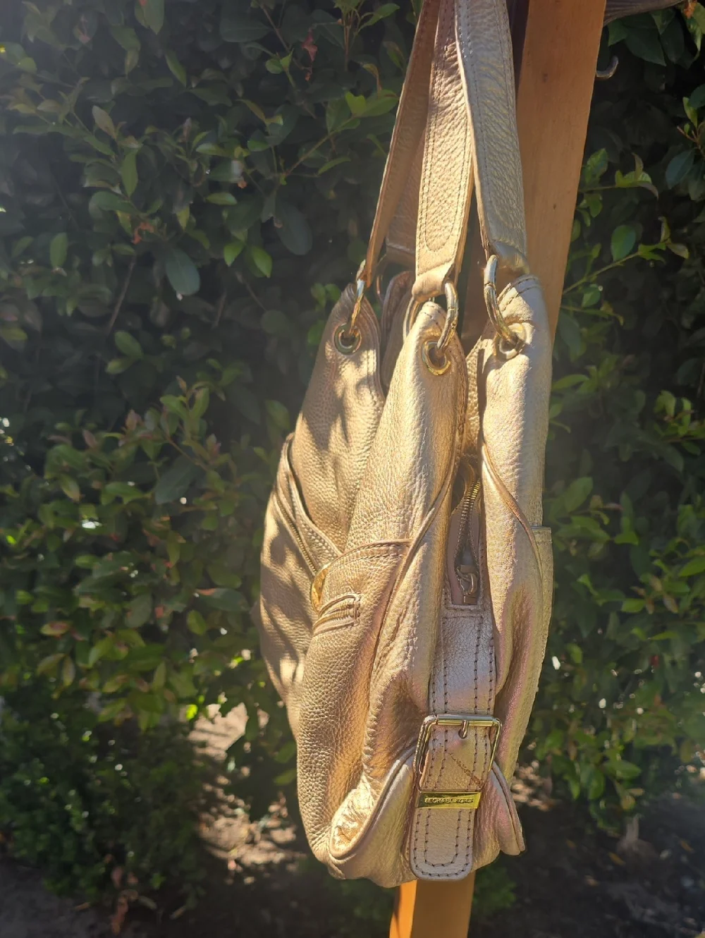 Michael Kors Gold Metallic Hobo Shoulder Bag